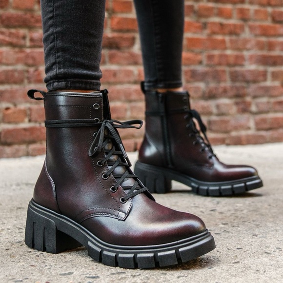 NWT Thursdays Coda Boots - Black Cherry 7.5 - Picture 2 of 7